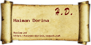 Haiman Dorina névjegykártya